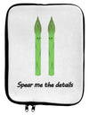 Asparagus - Spear Me the Details 9 x 11.5 Tablet Sleeve-TooLoud-White-Black-Davson Sales