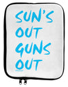 Suns Out Guns Out - Blue 9 x 11.5 Tablet Sleeve by TooLoud-TooLoud-White-Black-Davson Sales