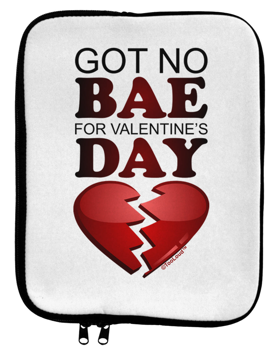 No Bae For Valentine's Day 9 x 11.5 Tablet Sleeve-TooLoud-White-Black-Davson Sales