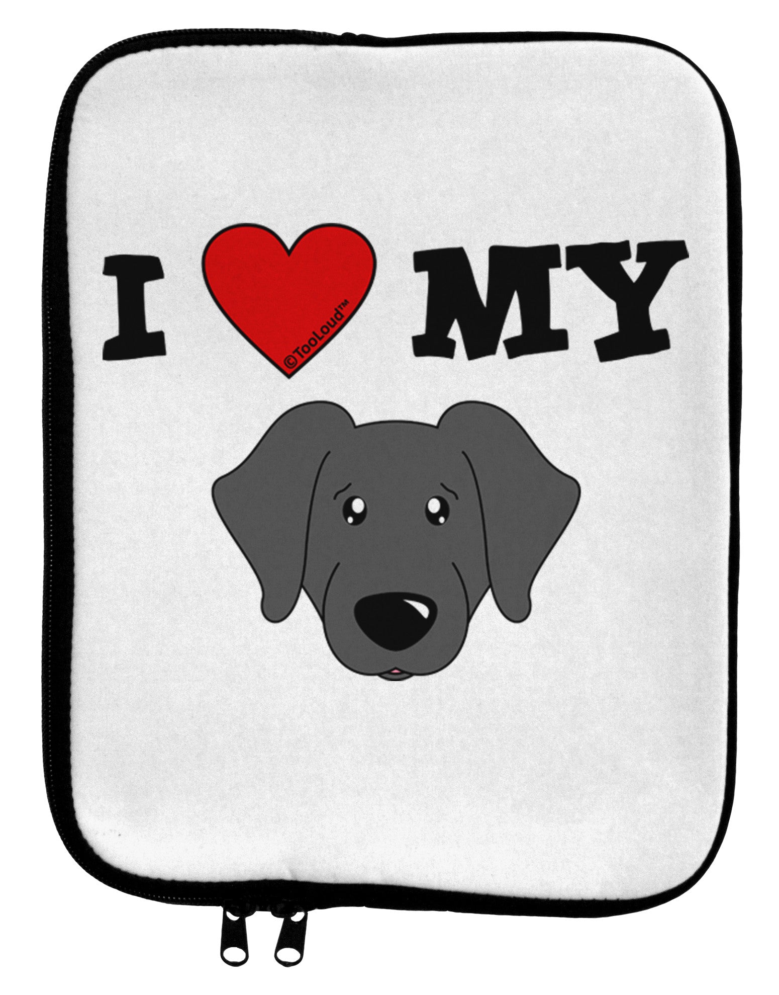 I Heart My - Cute Black Labrador Retriever Dog 9 x 11.5 Tablet Sleeve by TooLoud-TooLoud-White-Black-Davson Sales