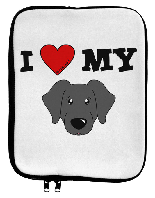 I Heart My - Cute Black Labrador Retriever Dog 9 x 11.5 Tablet Sleeve by TooLoud-TooLoud-White-Black-Davson Sales