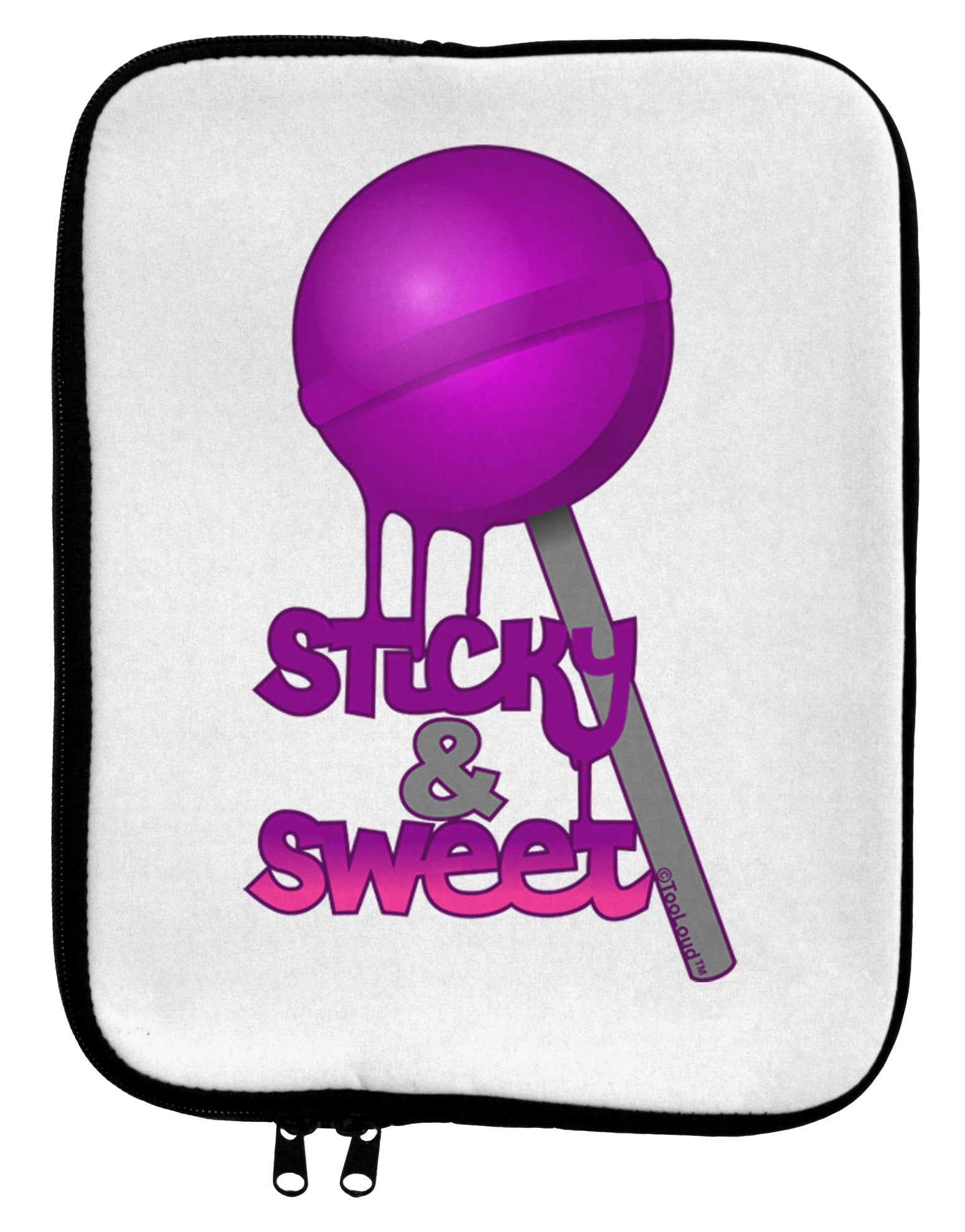 Sticky & Sweet Lollipop 9 x 11.5 Tablet Sleeve-TooLoud-White-Black-Davson Sales