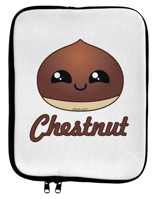 Cute Chestnut Design - Christmas Text 9 x 11.5 Tablet Sleeve-TooLoud-White-Black-Davson Sales