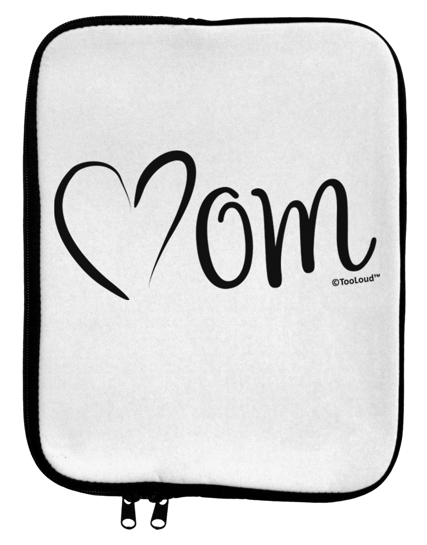 Mom with Brushed Heart Design 9 x 11.5 Tablet Sleeve by TooLoud-TooLoud-White-Black-Davson Sales