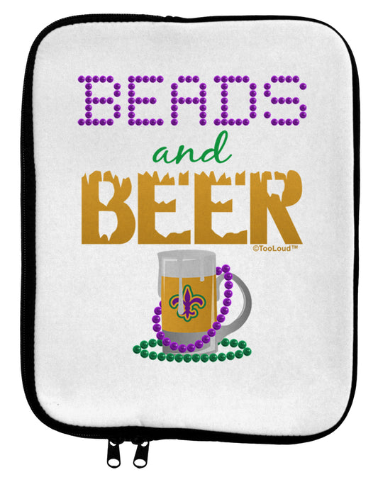 Beads And Beer 9 x 11.5 Tablet Sleeve-TooLoud-White-Black-Davson Sales