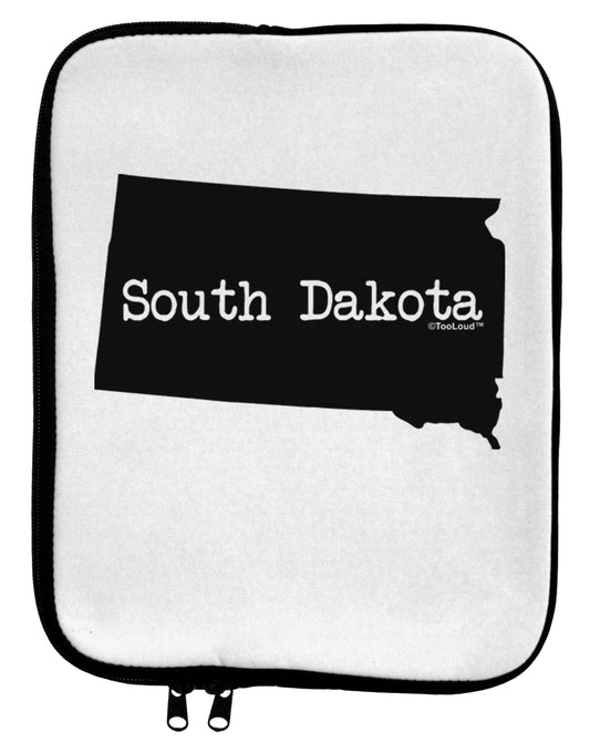 South Dakota - United States Shape 9 x 11.5 Tablet Sleeve by TooLoud-TooLoud-White-Black-Davson Sales