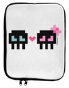 8-Bit Skull Love - Boy and Girl 9 x 11.5 Tablet Sleeve by TooLoud-TooLoud-White-Black-Davson Sales