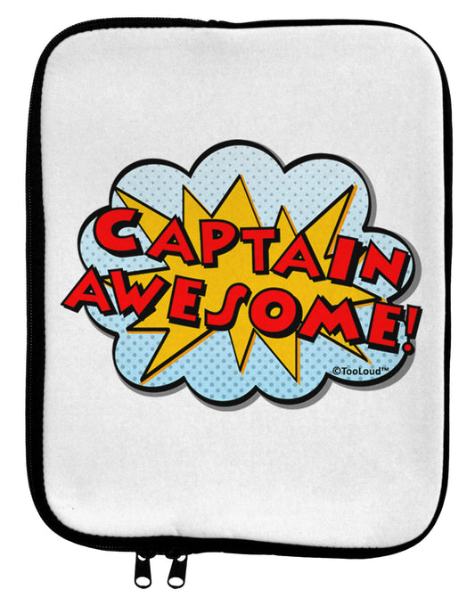 Captain Awesome - Superhero Style 9 x 11.5 Tablet Sleeve by TooLoud-TooLoud-White-Black-Davson Sales