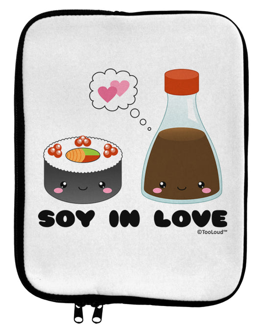 Cute Sushi and Soy Sauce - Soy In Love 9 x 11.5 Tablet Sleeve by TooLoud-TooLoud-White-Black-Davson Sales