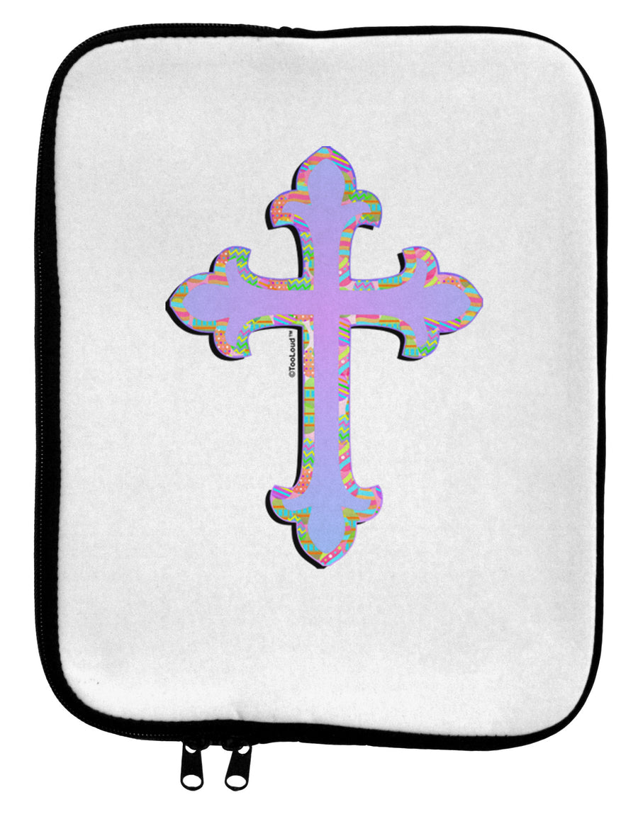 Easter Color Cross 9 x 11.5 Tablet Sleeve-TooLoud-White-Black-Davson Sales