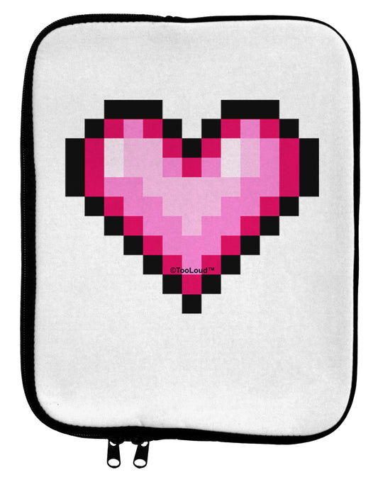 Pixel Heart Design B - Valentine's Day 9 x 11.5 Tablet Sleeve by TooLoud-TooLoud-White-Black-Davson Sales
