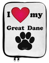 I Heart My Great Dane 9 x 11.5 Tablet  Sleeve by TooLoud