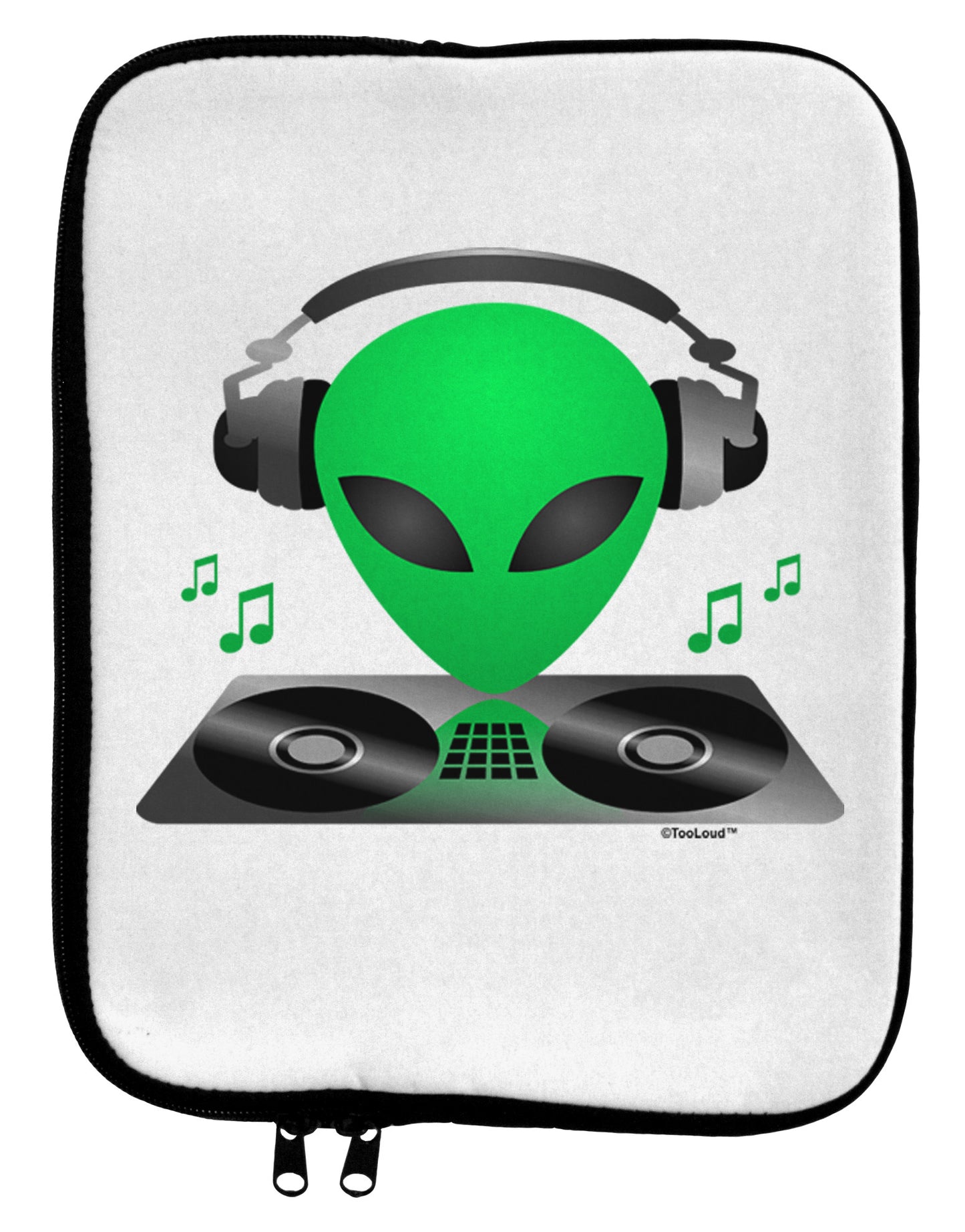 Alien DJ 9 x 11.5 Tablet Sleeve-TooLoud-White-Black-Davson Sales