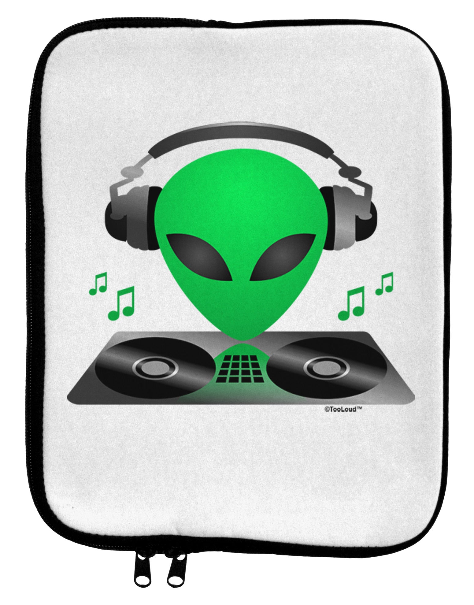 Alien DJ 9 x 11.5 Tablet Sleeve-TooLoud-White-Black-Davson Sales