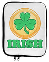 Shamrock Button - Irish 9 x 11.5 Tablet Sleeve by TooLoud-TooLoud-White-Black-Davson Sales