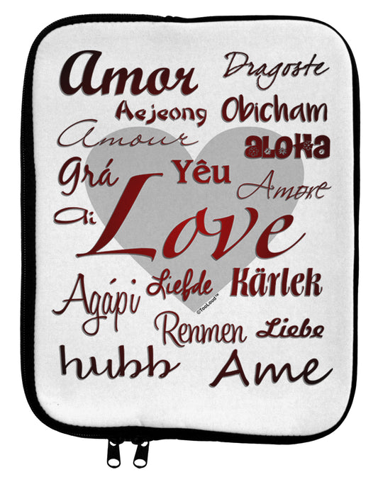 Love Languages 9 x 11.5 Tablet Sleeve by TooLoud-TooLoud-White-Black-Davson Sales