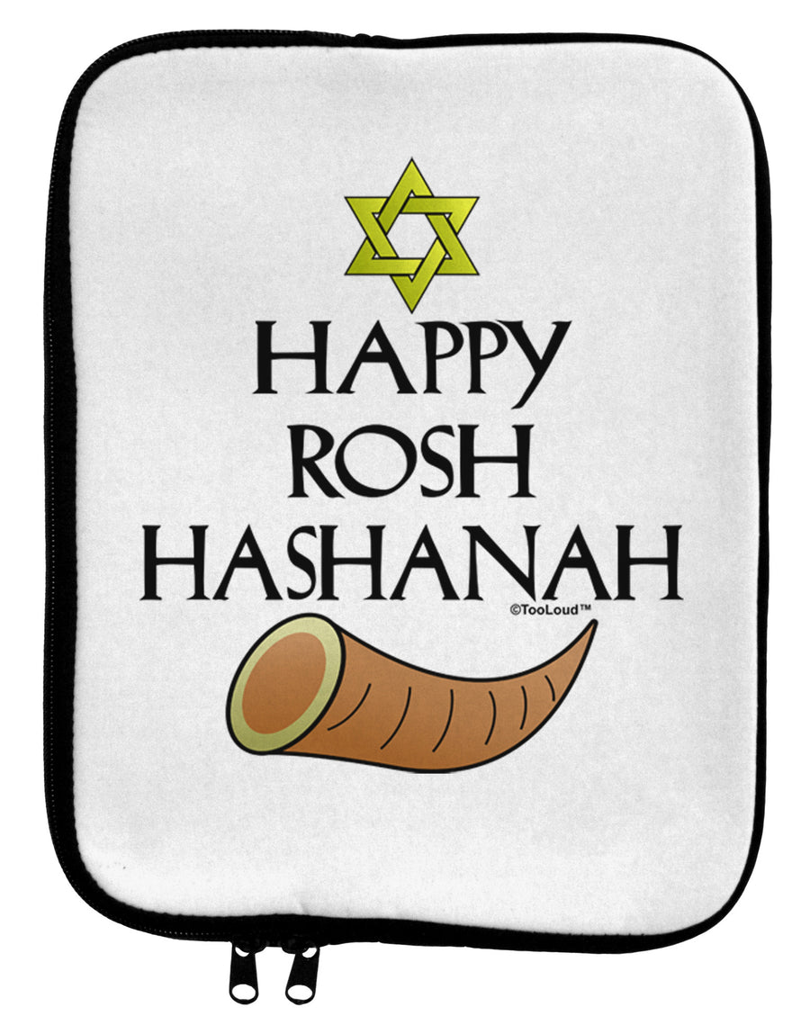 Happy Rosh Hashanah 9 x 11.5 Tablet Sleeve-TooLoud-White-Black-Davson Sales