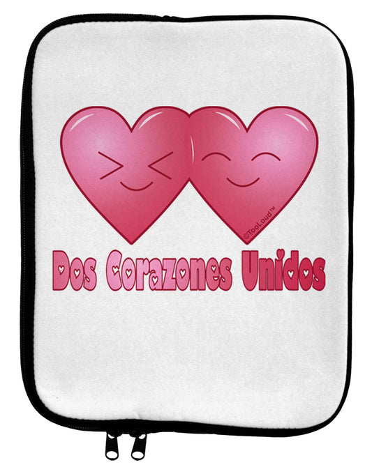 Dos Corazones Unidos Design 9 x 11.5 Tablet Sleeve by TooLoud-TooLoud-White-Black-Davson Sales