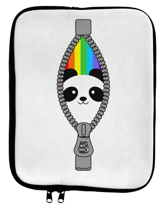 Rainbow Panda Peeking Out of Zipper 9 x 11.5 Tablet Sleeve by TooLoud-TooLoud-White-Black-Davson Sales