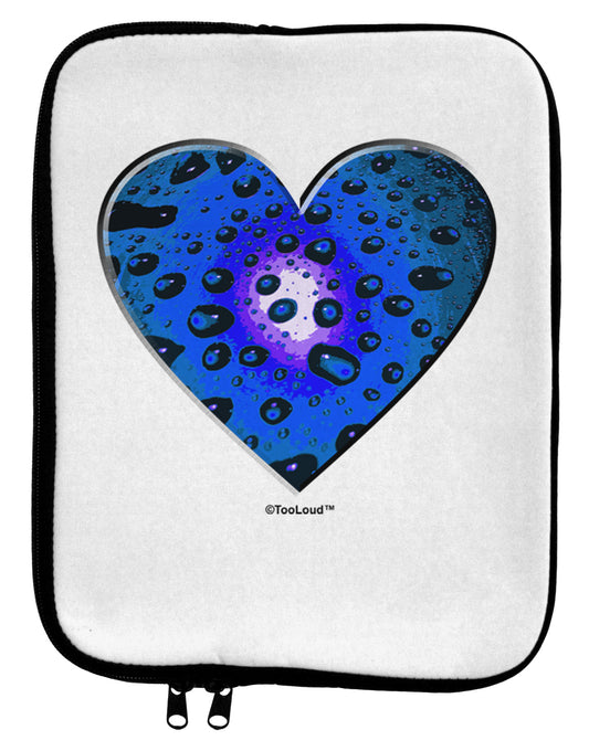 Water Droplet Heart Blue 9 x 11.5 Tablet Sleeve by TooLoud-TooLoud-White-Black-Davson Sales