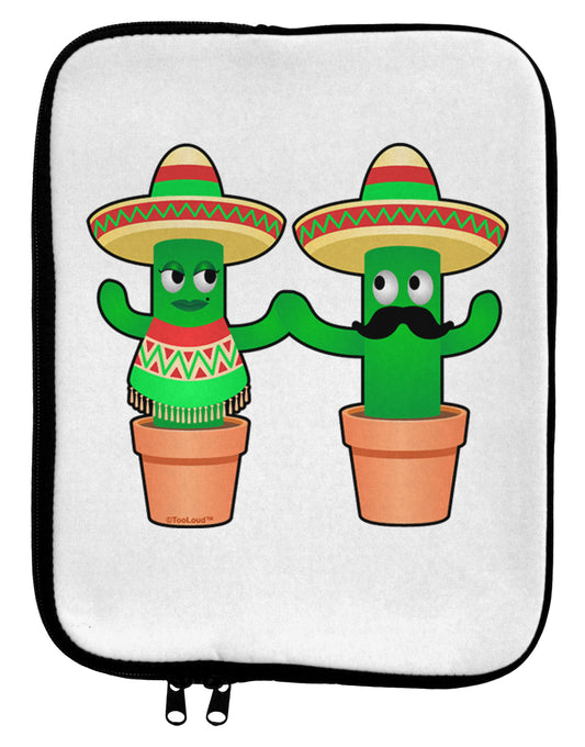 Fiesta Cactus Couple 9 x 11.5 Tablet Sleeve by TooLoud-TooLoud-White-Black-Davson Sales