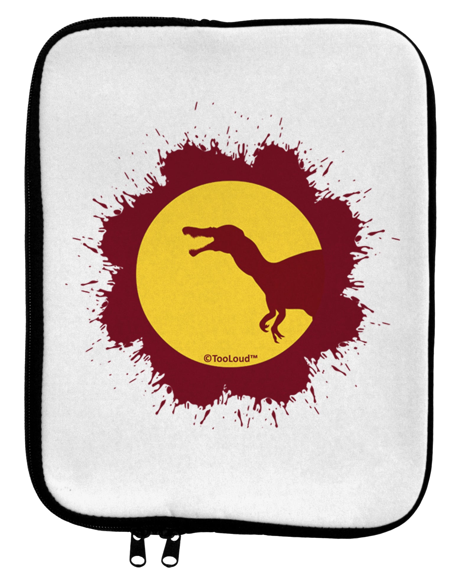 Dinosaur Silhouette Splatter Design 9 x 11.5 Tablet Sleeve by TooLoud-TooLoud-White-Black-Davson Sales