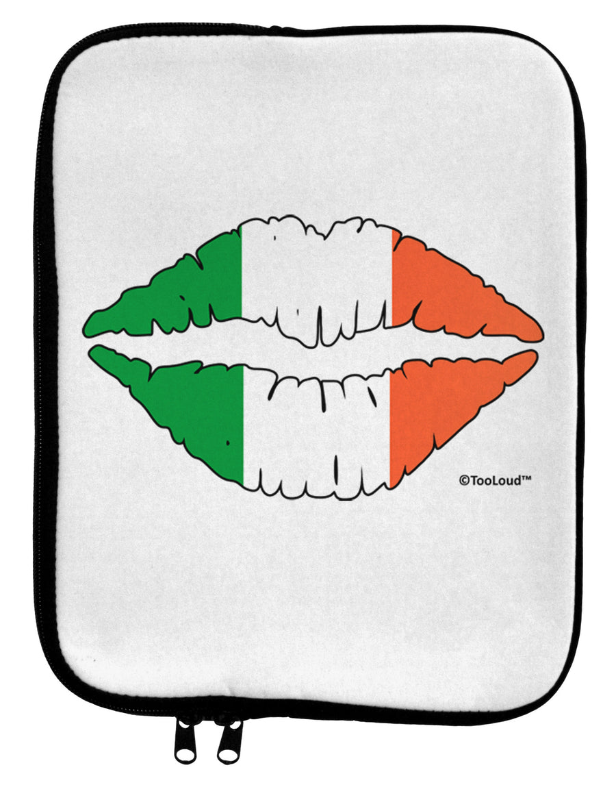 Irish Flag Kiss 9 x 11.5 Tablet Sleeve by TooLoud-TooLoud-White-Black-Davson Sales