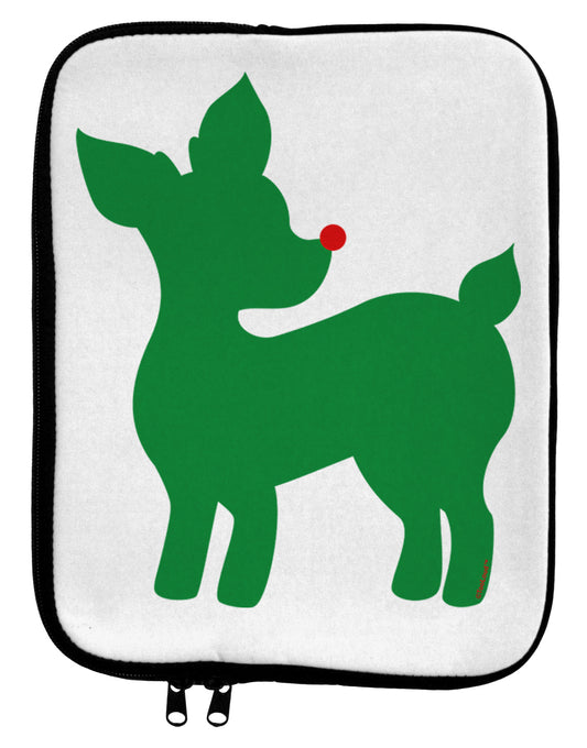 Cute Red and Green Rudolph - Christmas 9 x 11.5 Tablet Sleeve by TooLoud-TooLoud-White-Black-Davson Sales