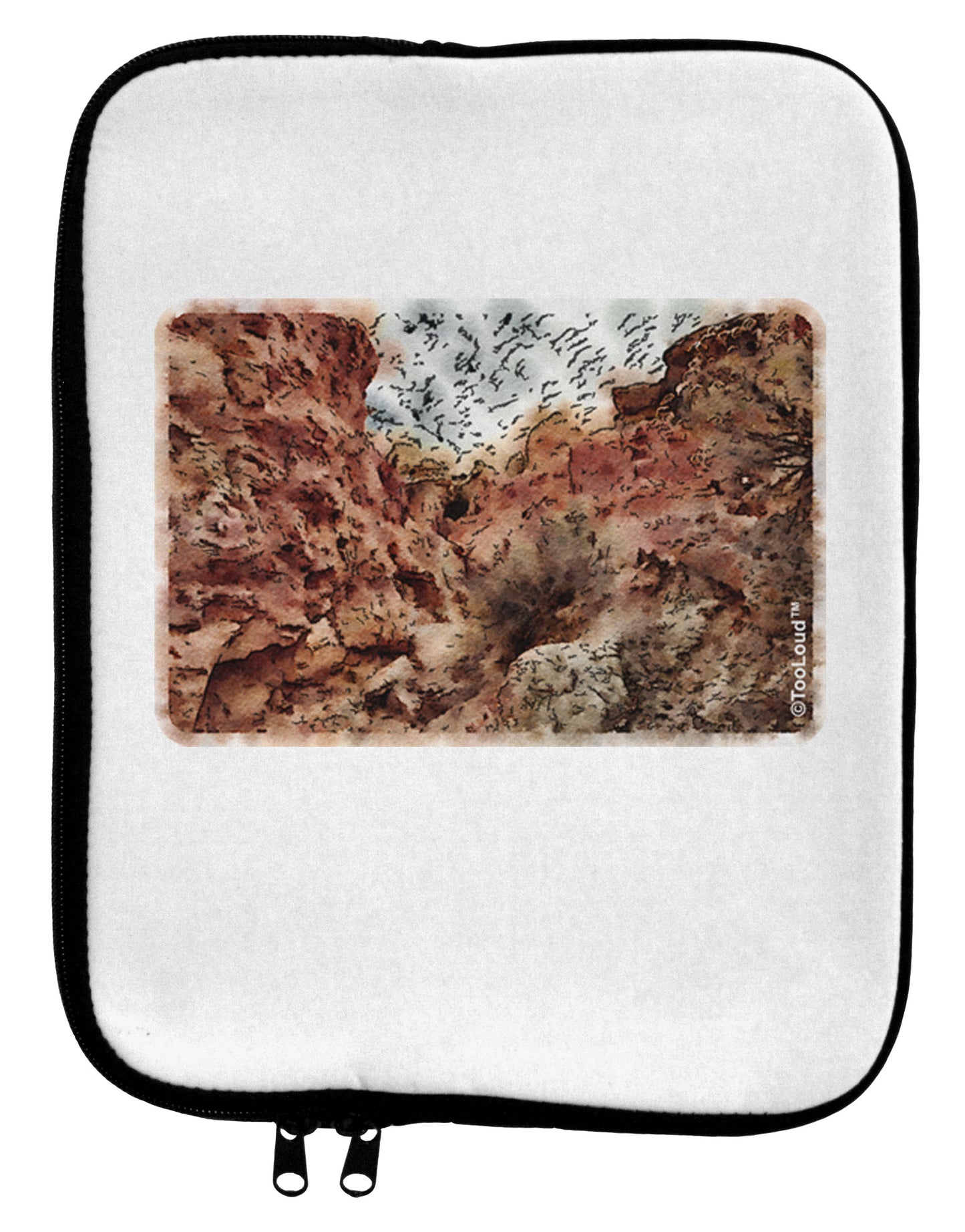 Colorado Painted Rocks Watercolor 9 x 11.5 Tablet Sleeve-TooLoud-White-Black-Davson Sales