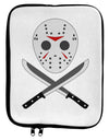 Scary Mask With Machete - Halloween 9 x 11.5 Tablet Sleeve-TooLoud-White-Black-Davson Sales