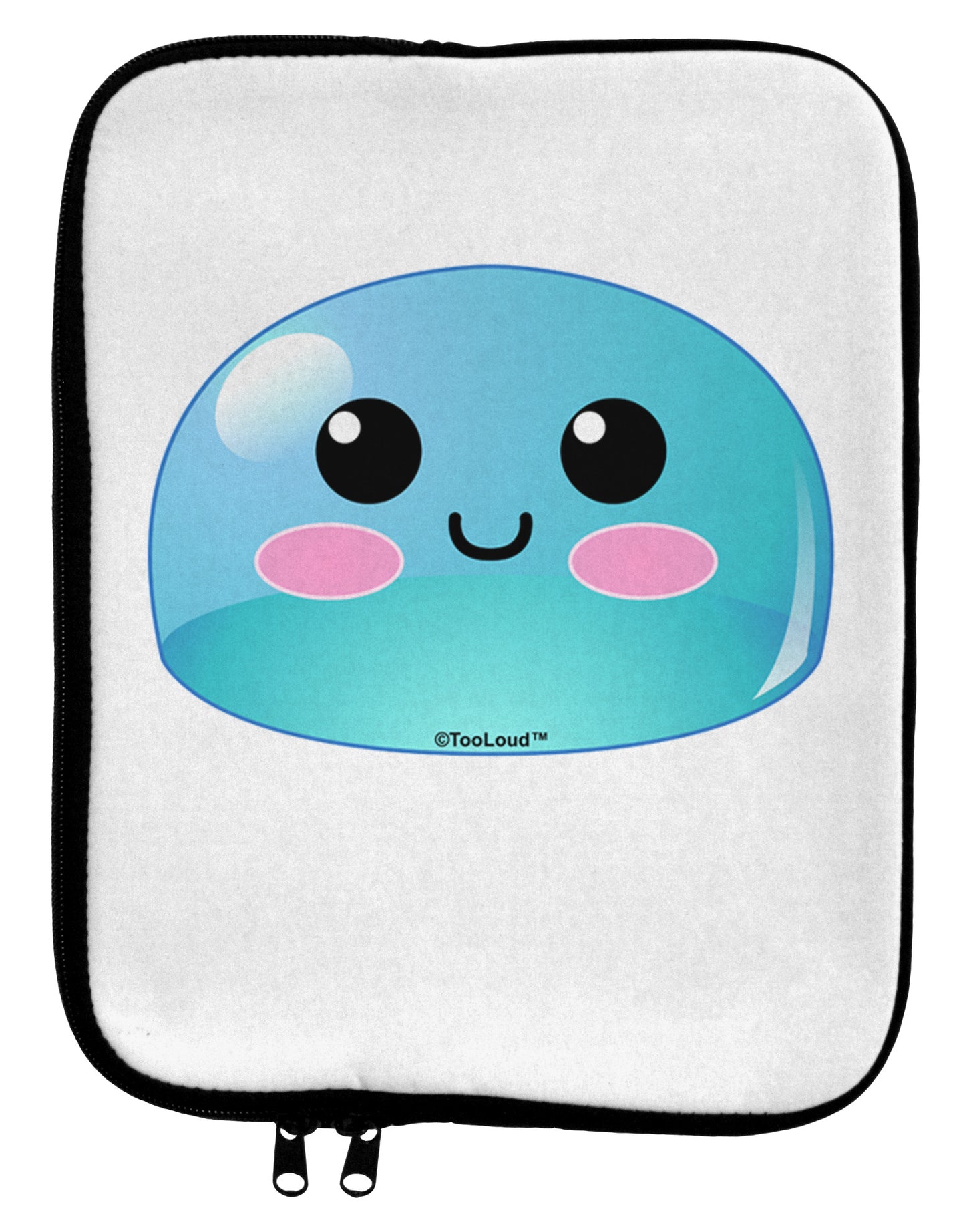 Cute RPG Slime - Blue 9 x 11.5 Tablet Sleeve by TooLoud-TooLoud-White-Black-Davson Sales