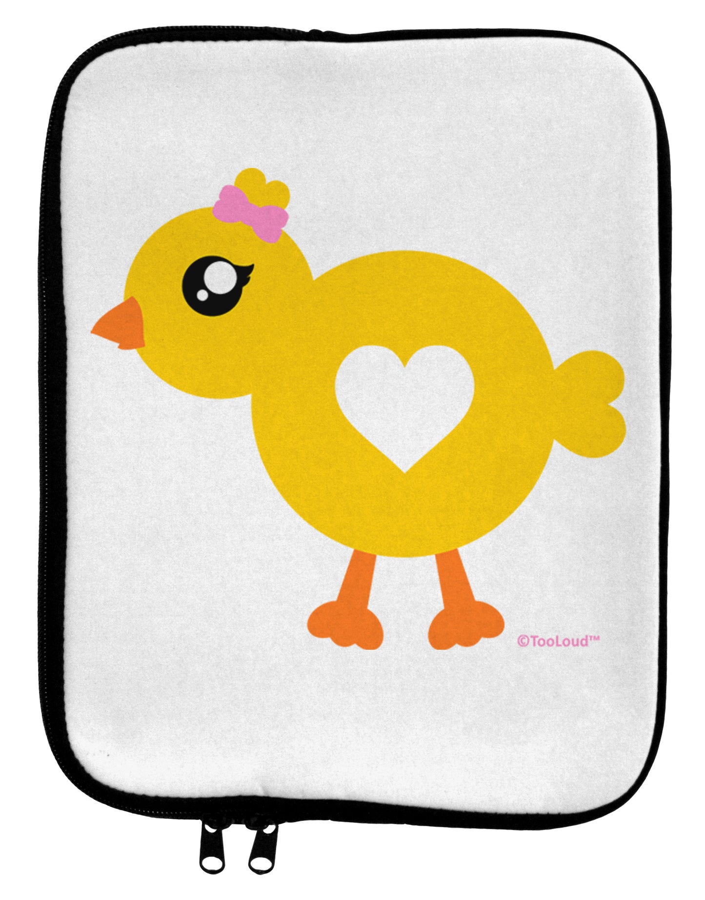 Cute Chick with Bow 9 x 11.5 Tablet Sleeve by TooLoud-TooLoud-White-Black-Davson Sales