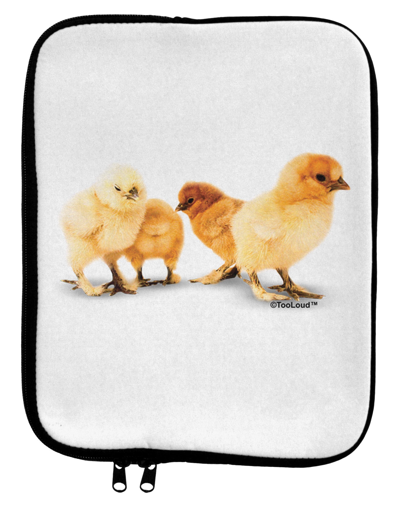 Cute Chicks 9 x 11.5 Tablet Sleeve-TooLoud-White-Black-Davson Sales
