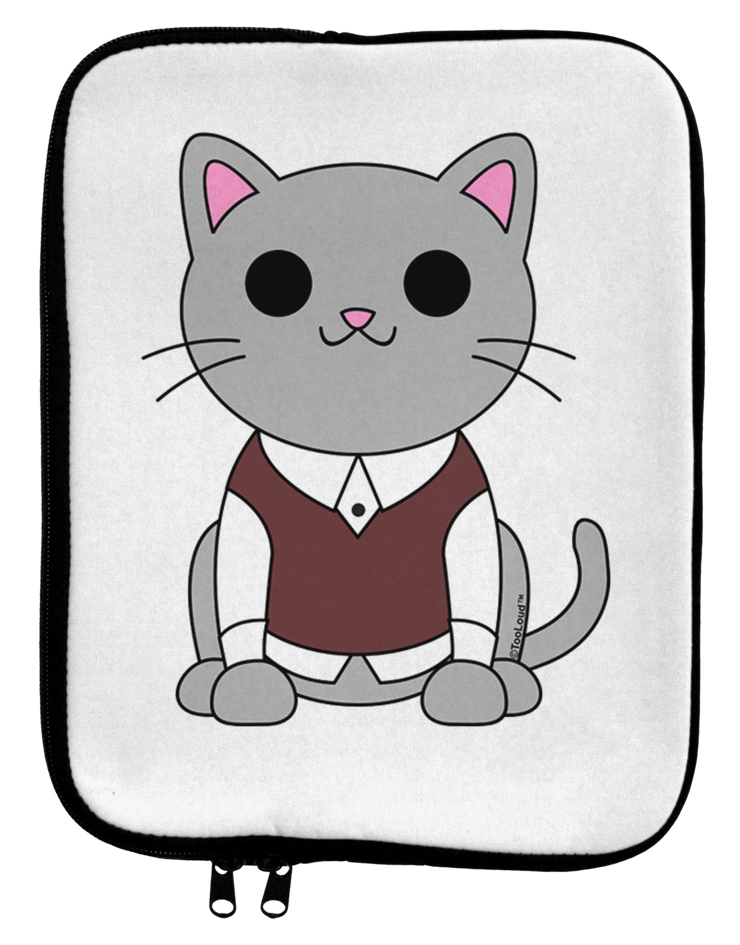 Cute Sweater Vest Cat Design 9 x 11.5 Tablet Sleeve by TooLoud-TooLoud-White-Black-Davson Sales