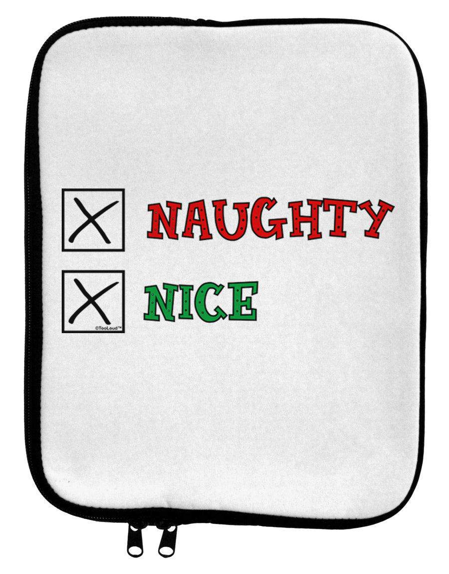Naughty or Nice Christmas - Naughty and Nice 9 x 11.5 Tablet Sleeve-TooLoud-White-Black-Davson Sales