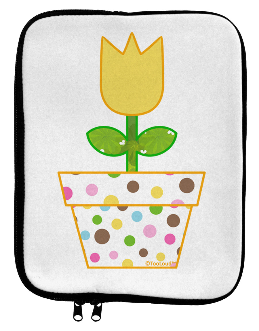 Easter Tulip Design - Yellow 9 x 11.5 Tablet Sleeve by TooLoud-TooLoud-White-Black-Davson Sales