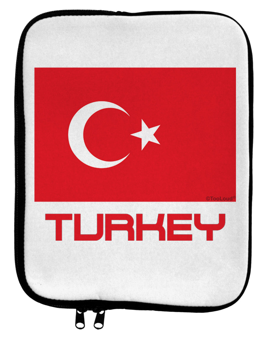 Turkey Flag with Text 9 x 11.5 Tablet Sleeve by TooLoud-TooLoud-White-Black-Davson Sales