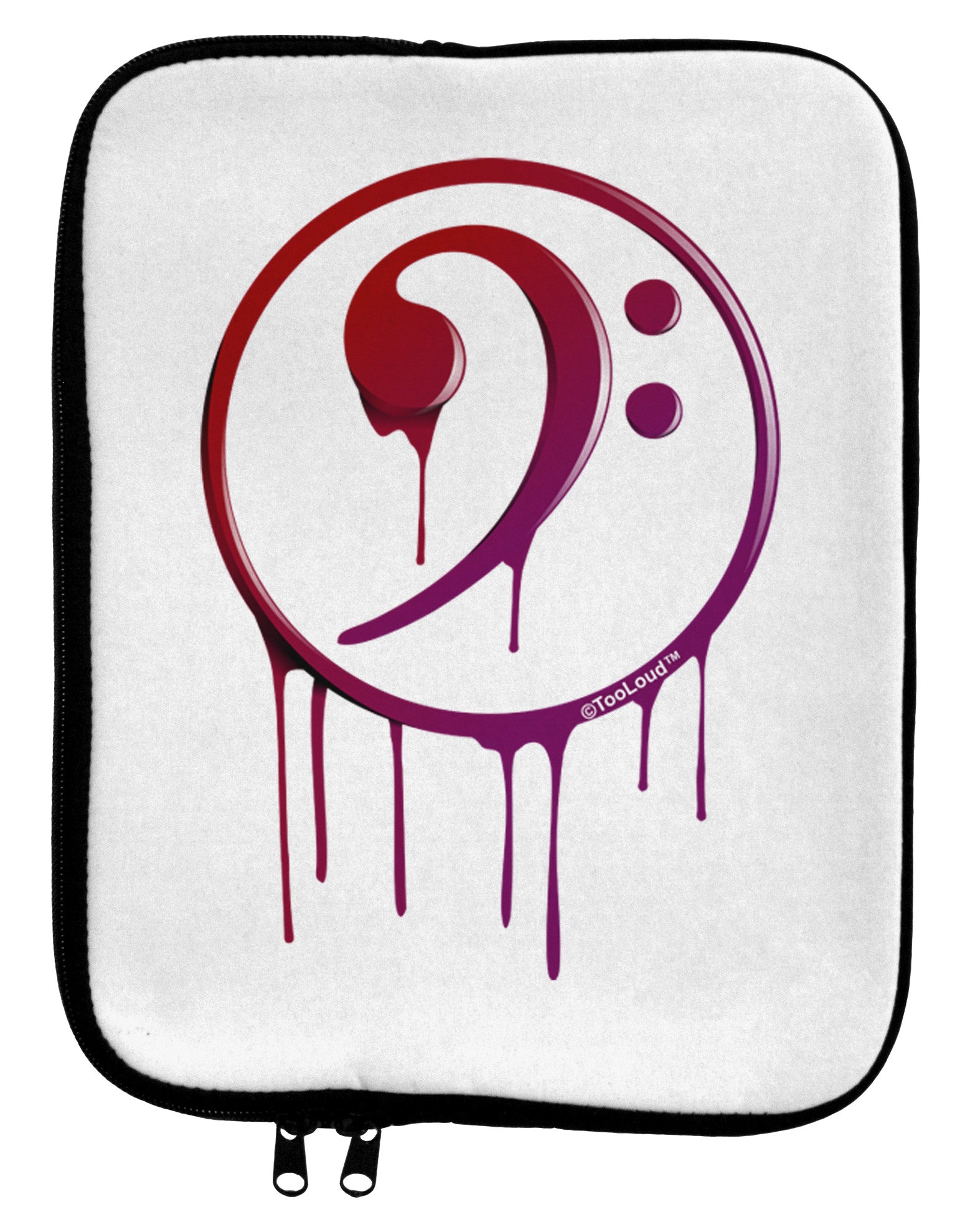 Dripping Bass Symbol 9 x 11.5 Tablet Sleeve-TooLoud-White-Black-Davson Sales