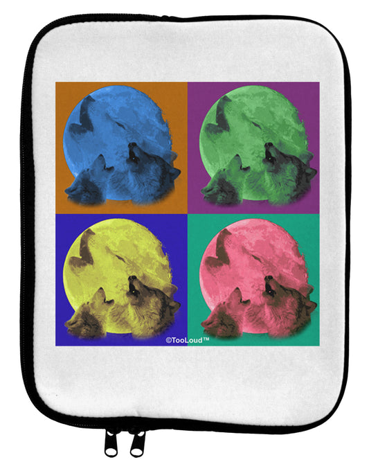 Three Wolves Howling - Pop-Art #2 9 x 11.5 Tablet Sleeve by TooLoud-TooLoud-White-Black-Davson Sales