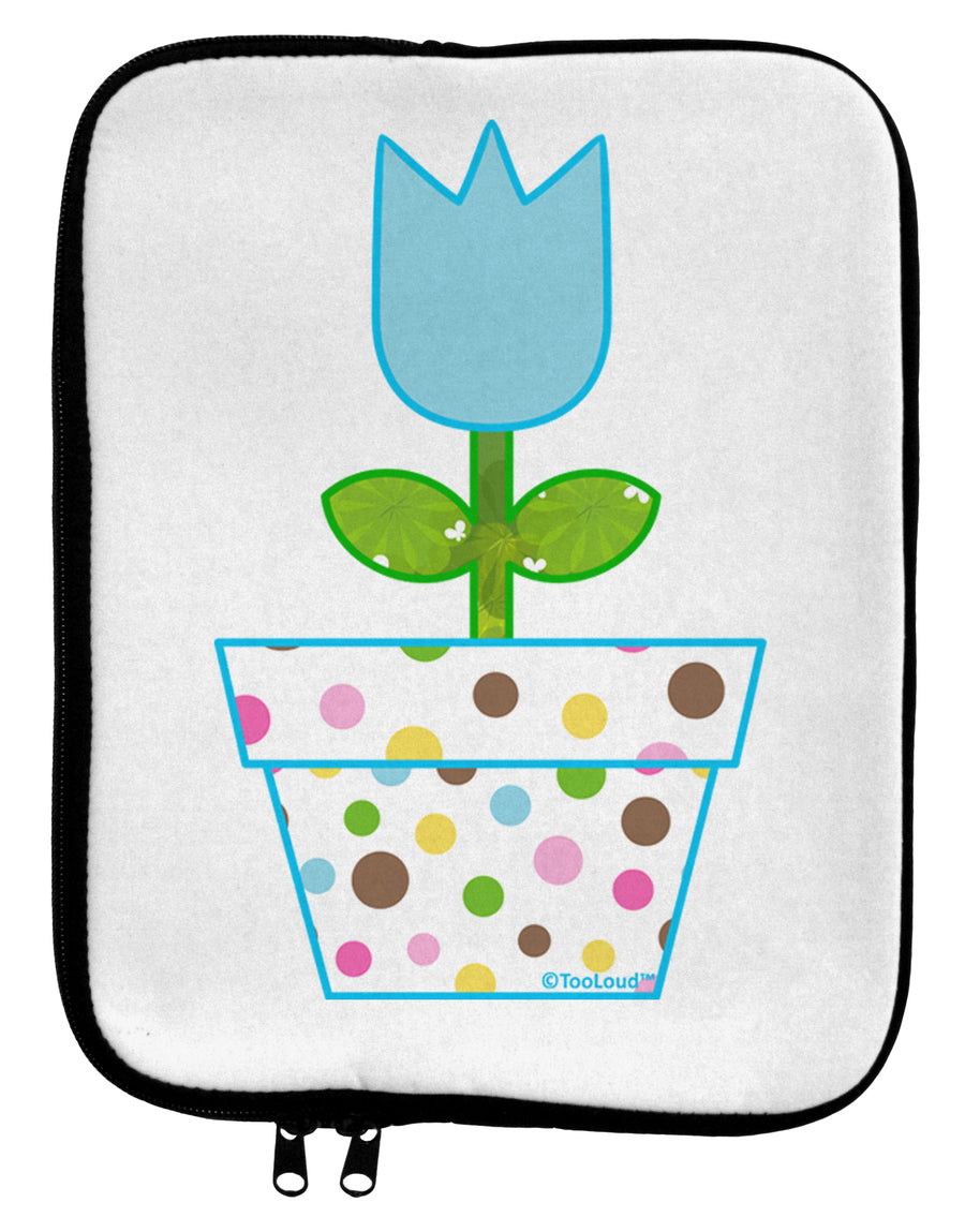 Easter Tulip Design - Blue 9 x 11.5 Tablet Sleeve by TooLoud-TooLoud-White-Black-Davson Sales