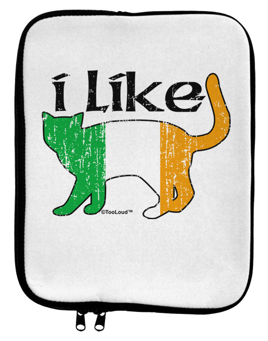 I Like Irish Cat Silhouette 9 x 11.5 Tablet Sleeve by TooLoud-TooLoud-White-Black-Davson Sales