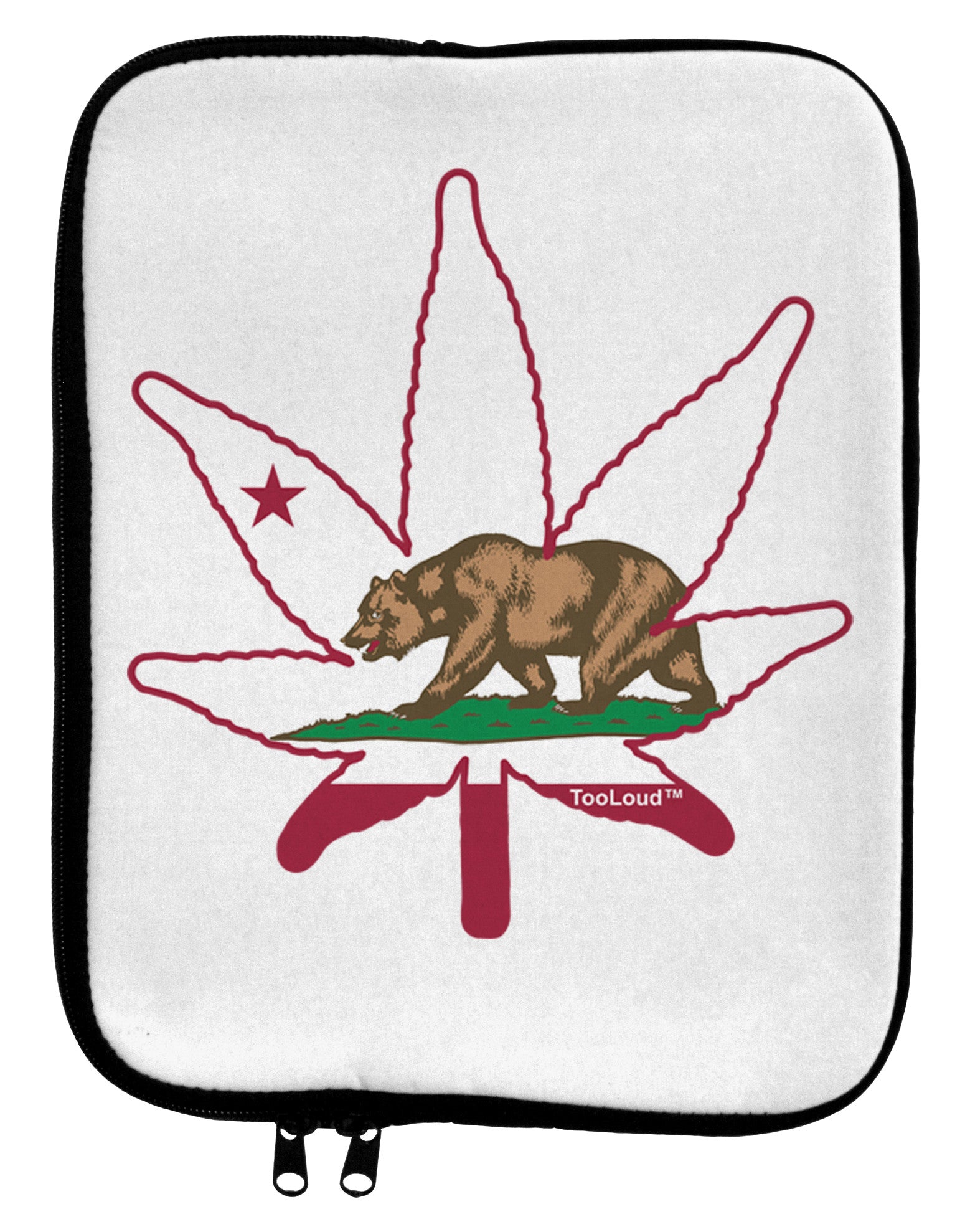 California Bear Leaf Design 9 x 11.5 Tablet Sleeve by TooLoud-TooLoud-White-Black-Davson Sales