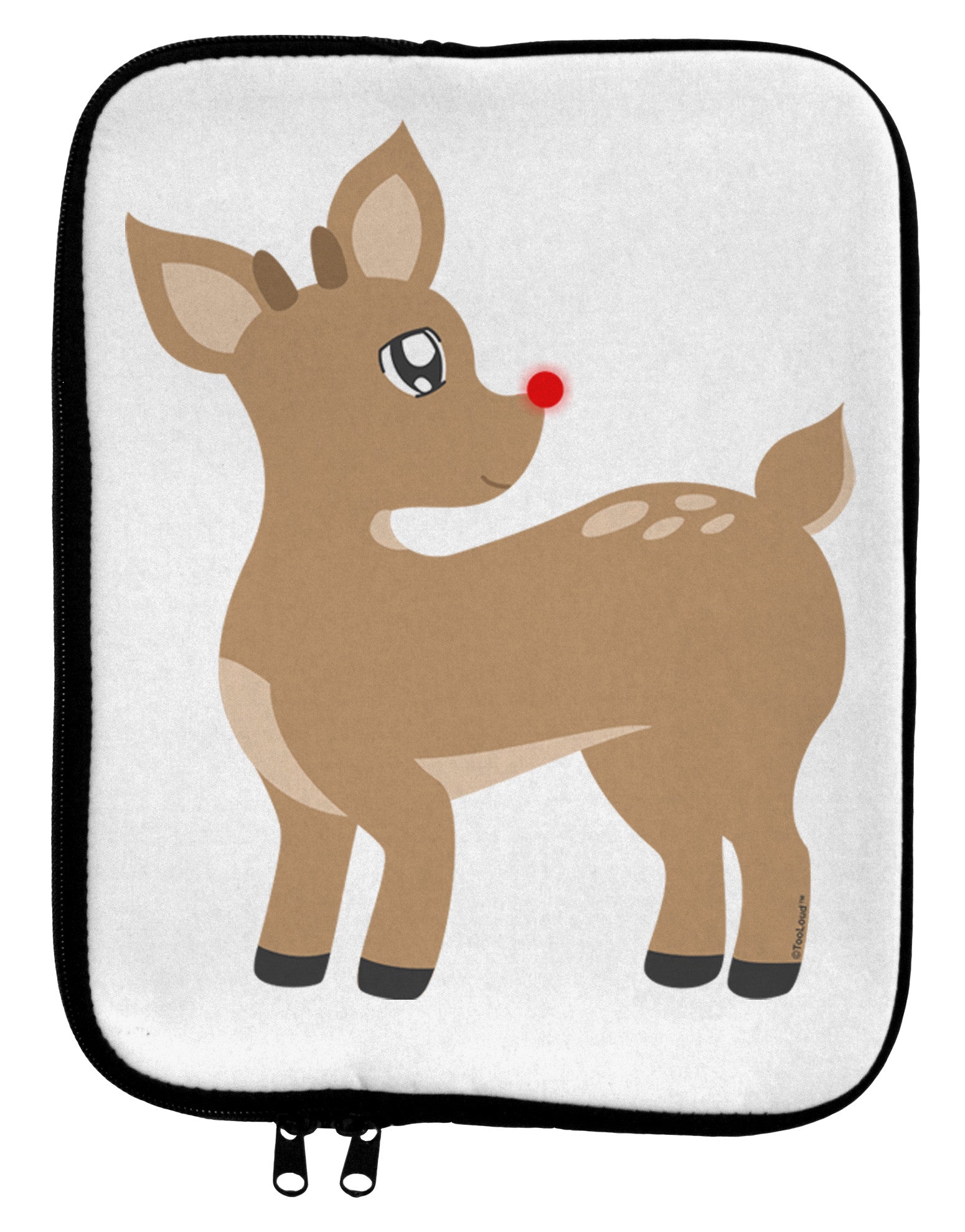 Cute Little Rudolph the Reindeer - Christmas 9 x 11.5 Tablet Sleeve by TooLoud-TooLoud-White-Black-Davson Sales