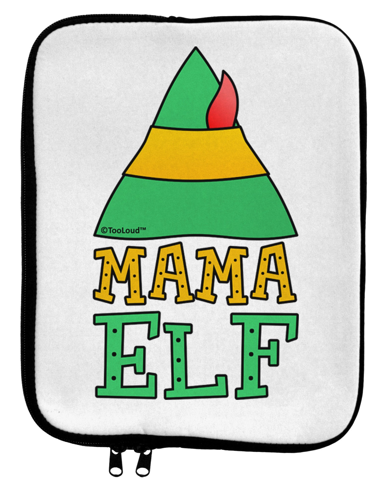 Matching Christmas Design - Elf Family - Mama Elf 9 x 11.5 Tablet Sleeve by TooLoud-TooLoud-White-Black-Davson Sales