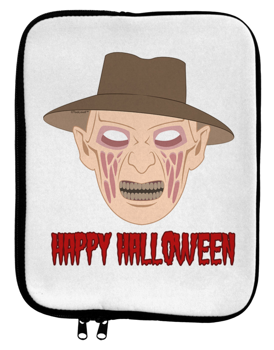 Scary Face With a Hat - Happy Halloween 9 x 11.5 Tablet Sleeve-TooLoud-White-Black-Davson Sales