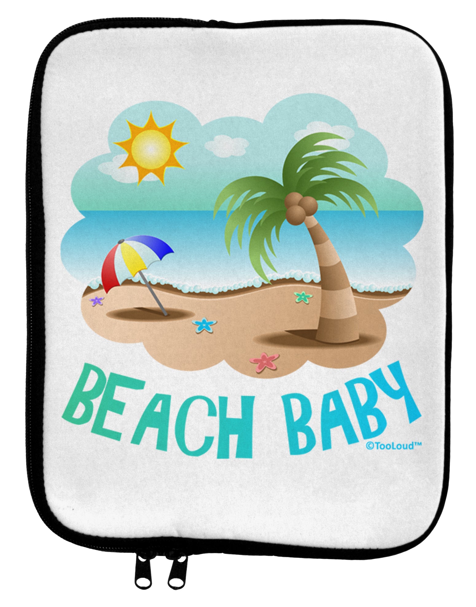 Fun Summer Beach Scene - Beach Baby 9 x 11.5 Tablet Sleeve by TooLoud-TooLoud-White-Black-Davson Sales