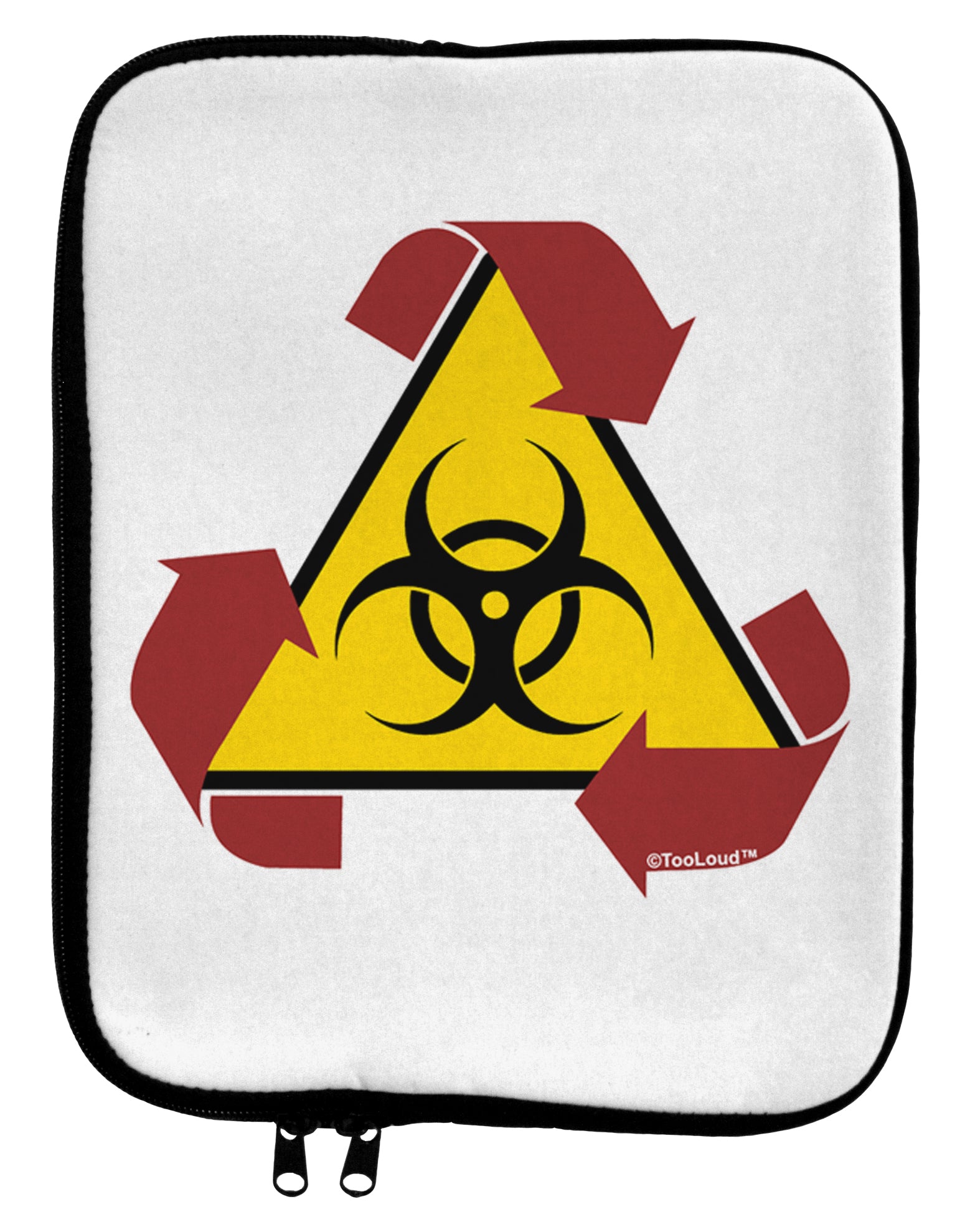 Recycle Biohazard Sign 9 x 11.5 Tablet Sleeve by TooLoud-TooLoud-White-Black-Davson Sales