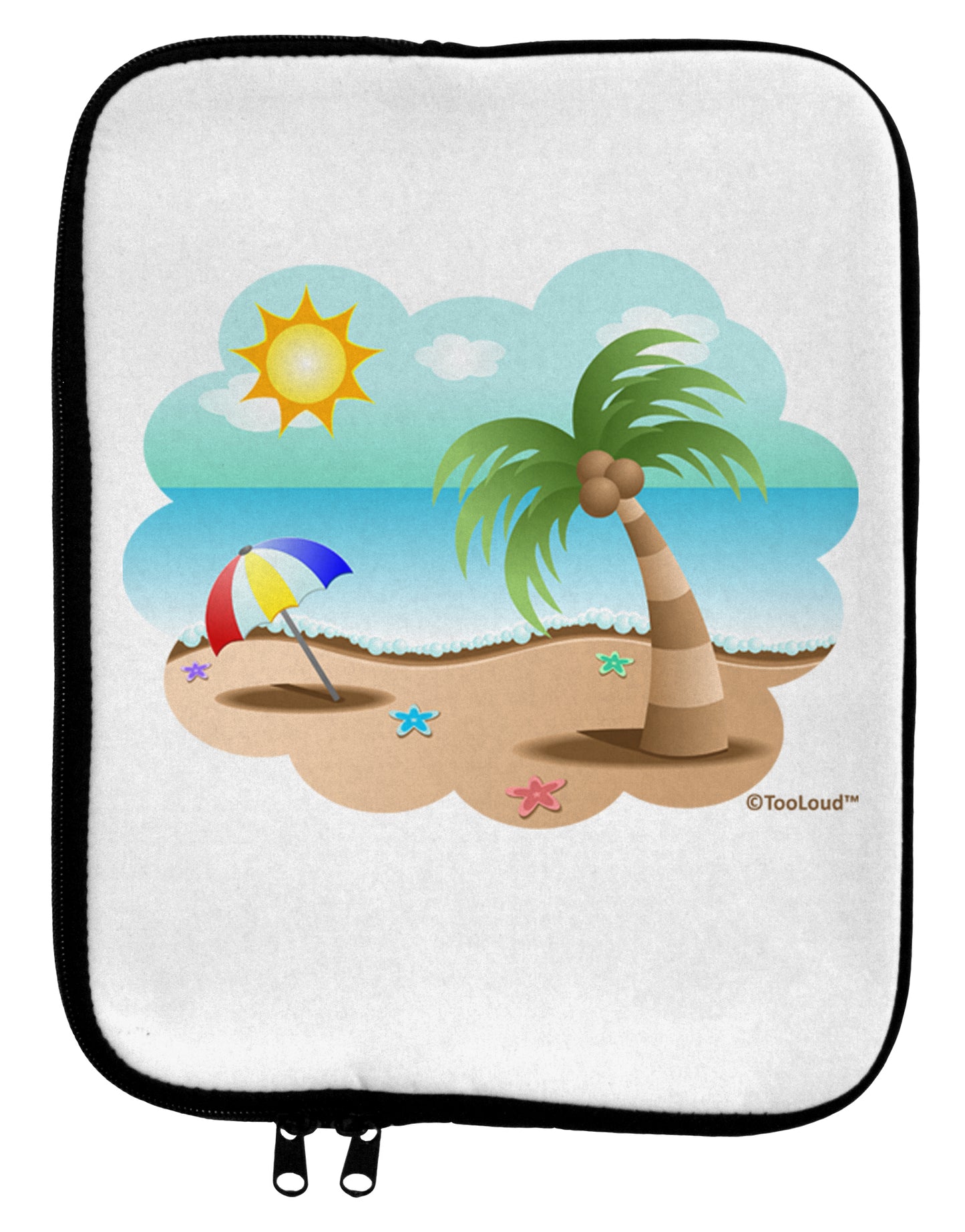 Fun Summer Beach Scene 9 x 11.5 Tablet Sleeve by TooLoud-TooLoud-White-Black-Davson Sales