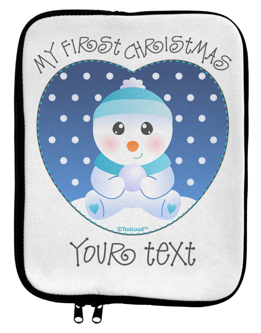 Personalized My First Christmas Snowbaby Blue 9 x 11.5 Tablet Sleeve by TooLoud-TooLoud-White-Black-Davson Sales