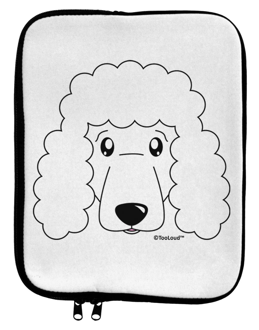 Cute Poodle Dog - White 9 x 11.5 Tablet Sleeve by TooLoud-TooLoud-White-Black-Davson Sales